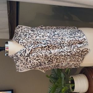 Chicos Leopard Linen Vest